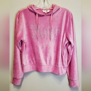23. NWOT - Juicy Couture Pink Velour Logo Sparkle Sleepwear Hoodie